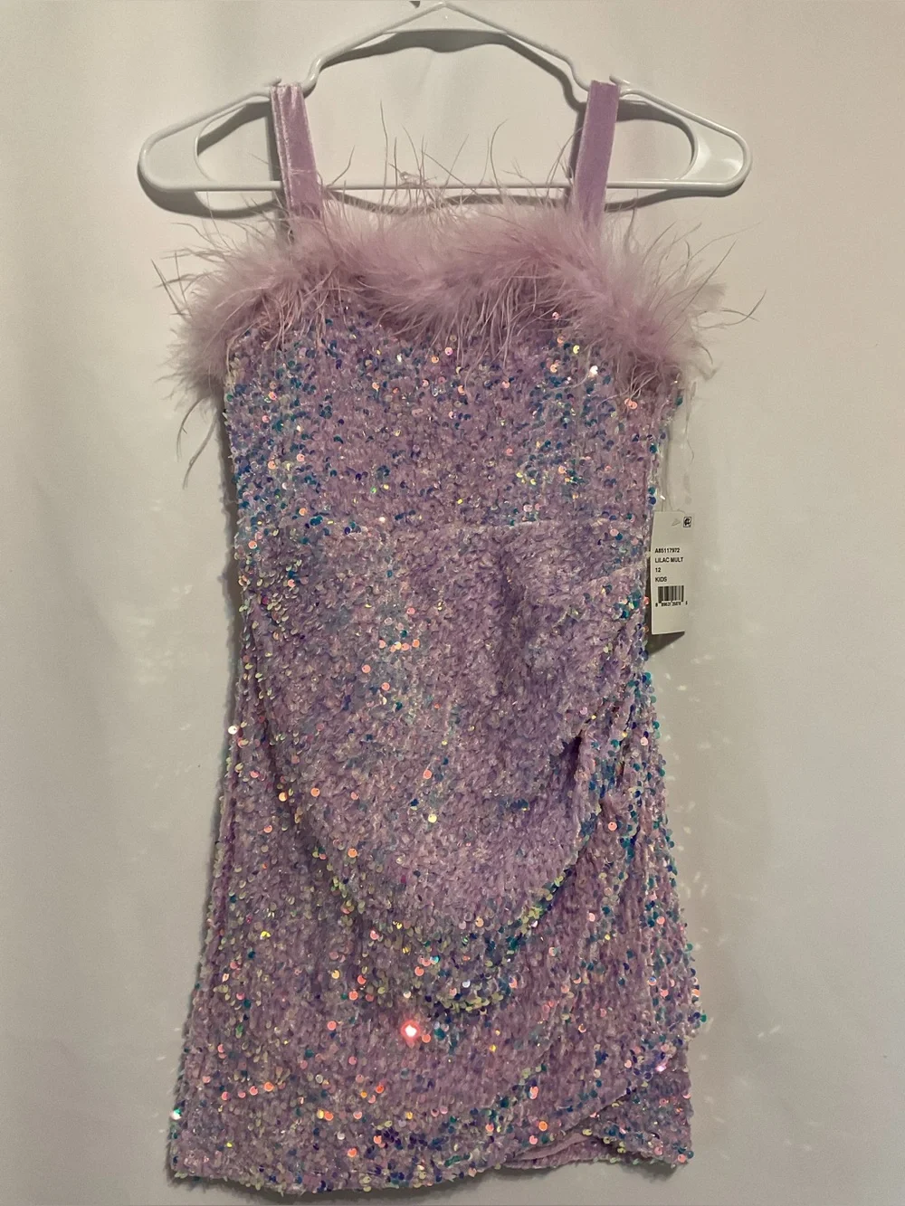 Poppies and Roses girls size 12 light purple sequin dress NWT